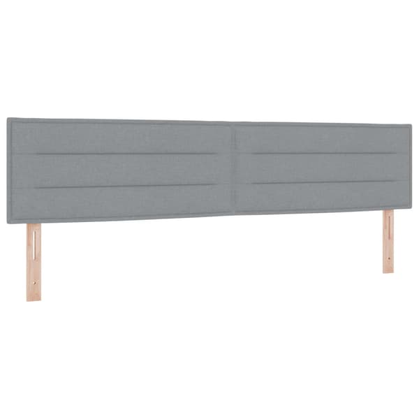 Boxspring säng med madrass och LED Ljusgrå 200 x 200 cm Tyg
