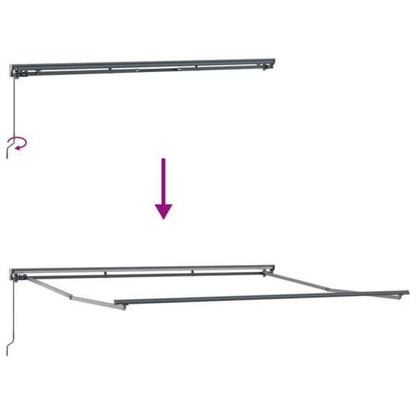 Markisram Justerbar Antracit 4 × 3 m Stål