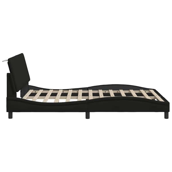 Bed Frame without Mattress "Hanko" Black 120x200 cm Fabric