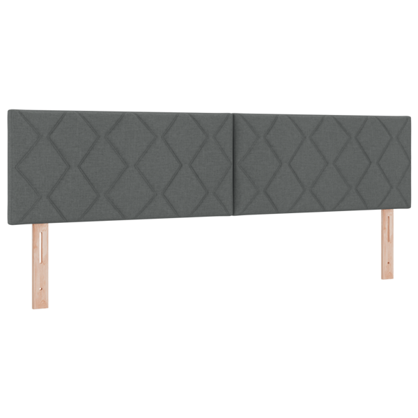 Bäddfjäder med kudde med huvudgavel Mörkgrå 200 x 180 cm tyg
