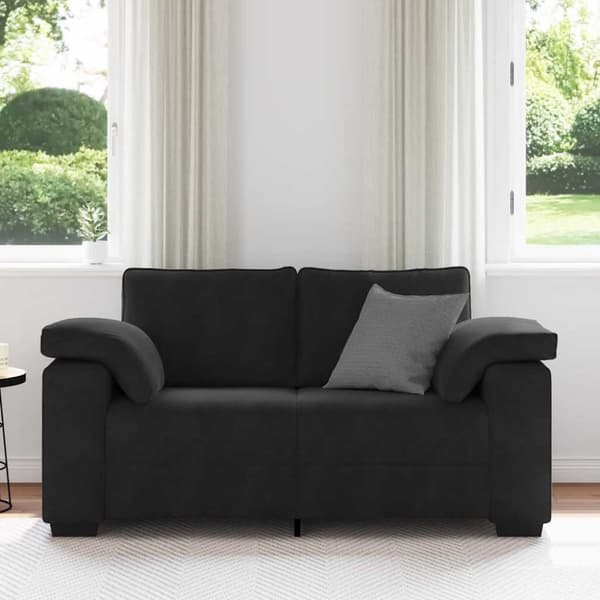 Loveseat soffa svart 160x77x82 cm sammet