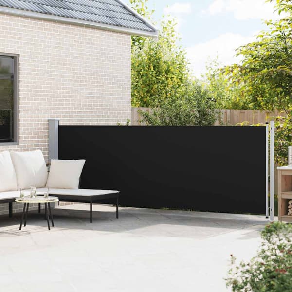 Infällbar sidomarkis 140x600 cm svart