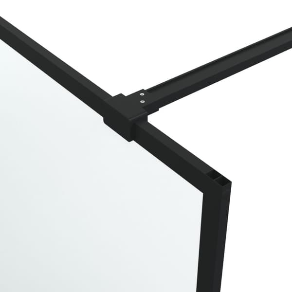 Duschvägg svart 115x195 cm halvfrostat ESG-glas