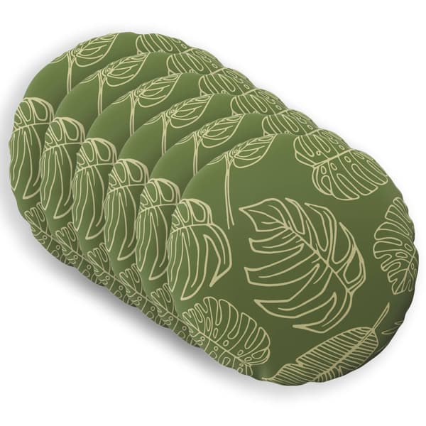 Kuddöverdrag 6 st HEERLEN Bladdesign Ø 30 cm Polyester
