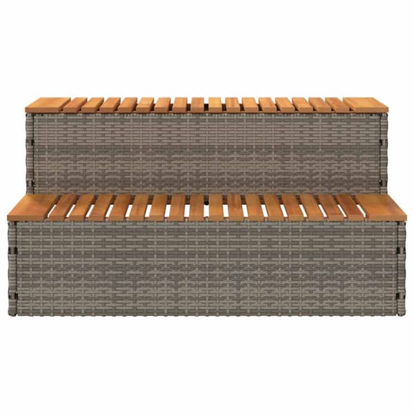 Badtunna Step Grey 100x50x50,5 cm konstrotting och solid akacia