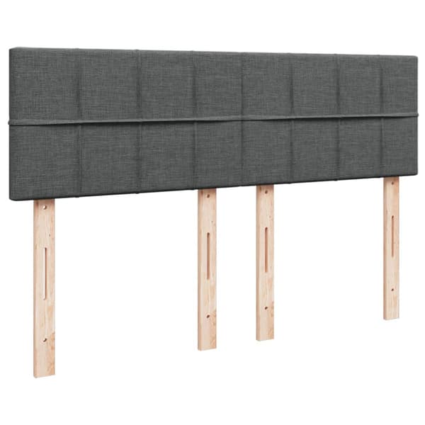Ramsäng med madrass mörkgrå 140x190 cm tyg