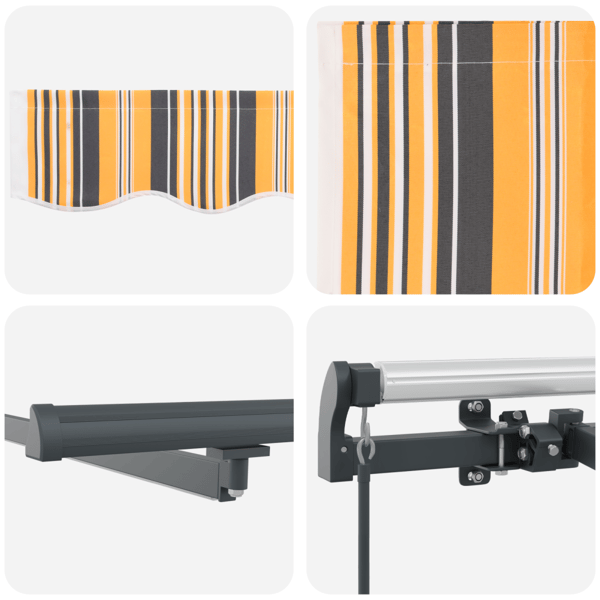 Utfällbar markis Flerfärgsdesign 600 ×350 cm tyg