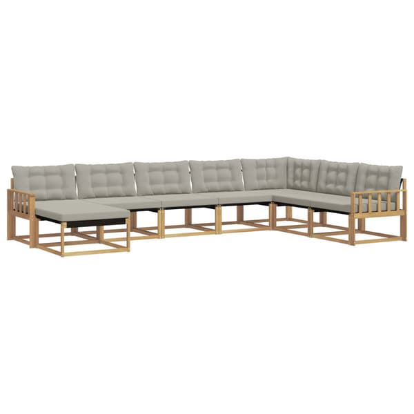 Utomhussoffset 8 pcs Vit och ljusgrå 406 x 247,5 x 73 cm