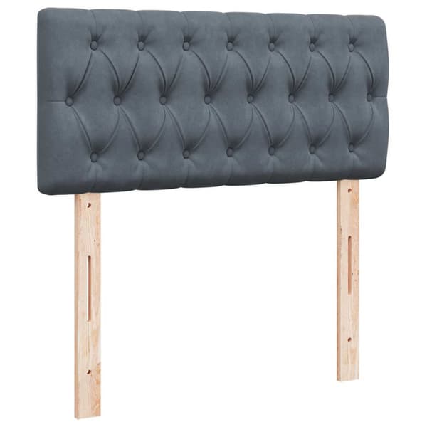 Ottoman sängram med madrasser mörkgrå 180x200 cm sammet