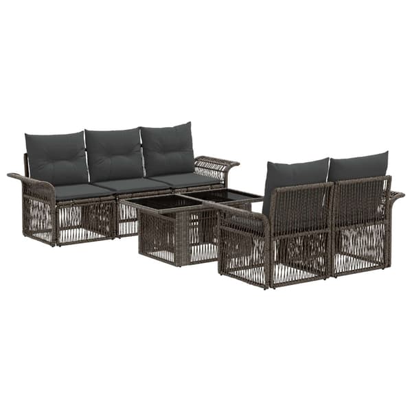 Trädgårdsoffset 6 st Grå och mörkgrå konstrotting