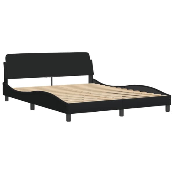 Bed Frame without Mattress "Hvar" Black 160x200 cm Fabric