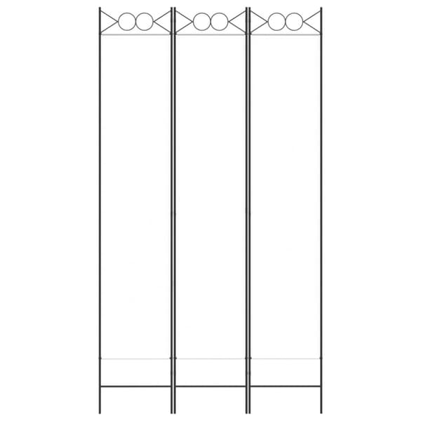 Rumsavdelare 3 paneler vit 120x220 cm tyg