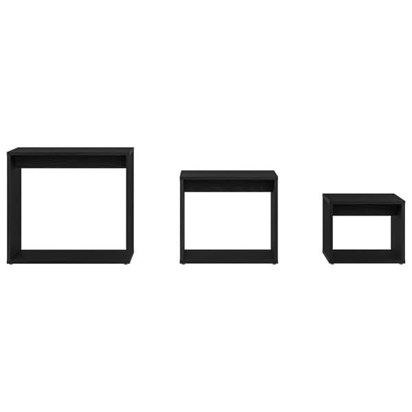 Nestingbord 3 pcs Svart Ek Konstruerat trä