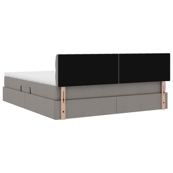 Förvaringssäng med madrass Taupe 180 x 200 cm Sammet
