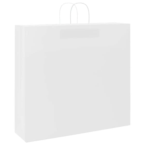 Papperspåsar 250 st med handtag vit 54x15x49 cm