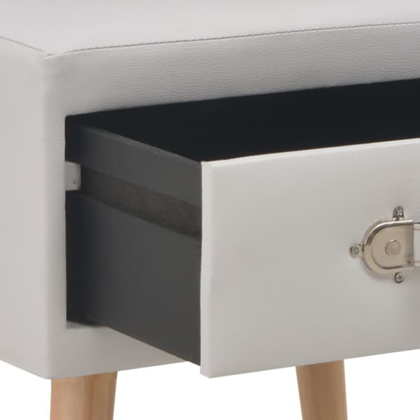 Sängbord 2 st vit 40x35x40 cm konstläder
