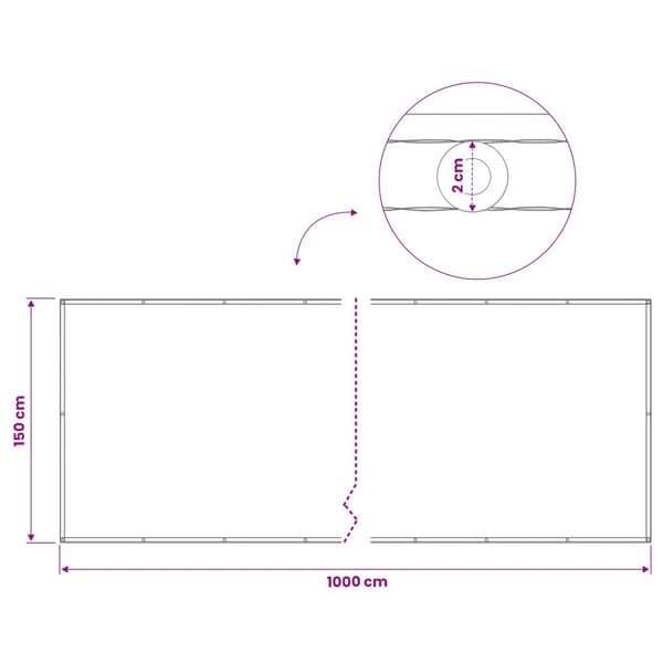 Balkongskärm 150 x 1000 cm Tyg med PU-beläggning Gul och Vit