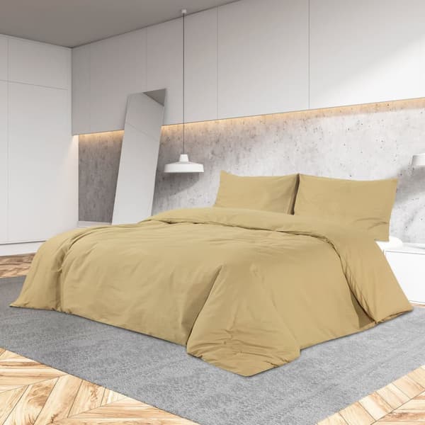 Bäddset taupe 200x220 cm lätt mikrofiber
