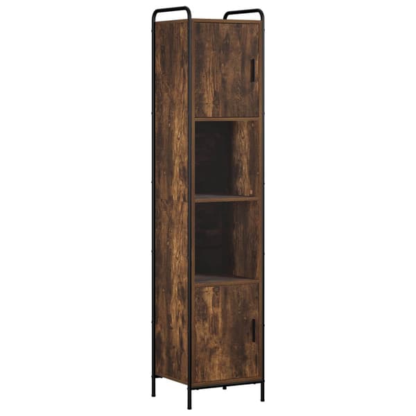 Badrumsskåpsset 3 st Rökt ek 40 x 36 x 181 cm Konstruerat trä