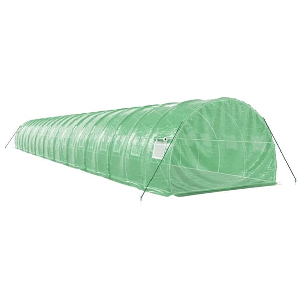 Växthus med stålram grön 60 m² 20x3x2 m