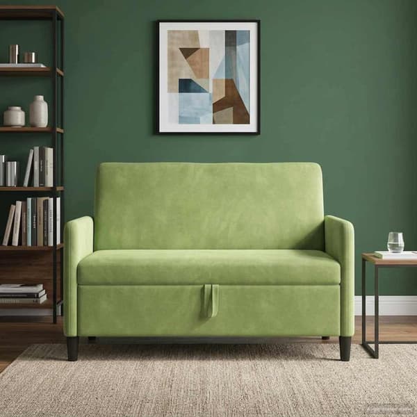 Soffa med förvaring Ljusgrön 122 x 78 x 87 cm Polyester