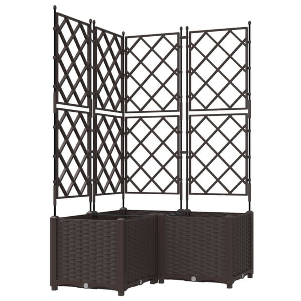 Trädgårdsplanterare 3 st Brun 80 x 80 x 143 cm PP
