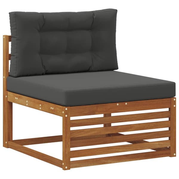 Utomhussoffset med kudde 7 pcs Naturlig och Antracit