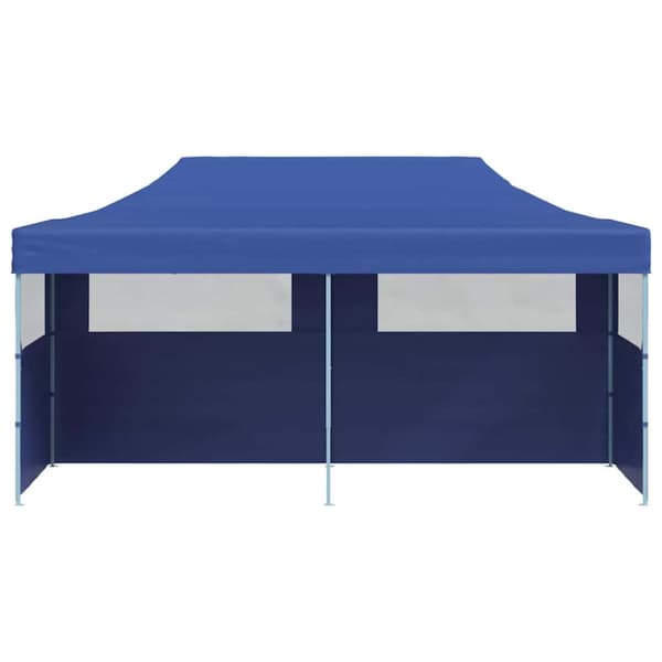 Pop-up partytält hopfällbart 3 x 6 m blå