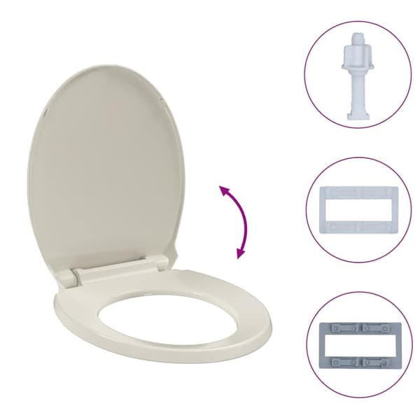 Toalettsits mjuk stängning aprikos oval