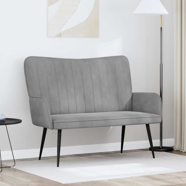 Tvåsitssoffa Ljusgrå 115 x 61 x 87 cm Sammet
