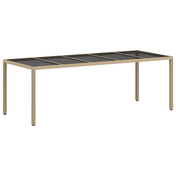 Trädgårdsmöbelset 9 pcs Beige konstrotting