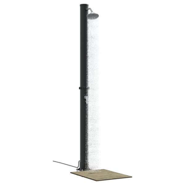 Utomhus Solardusch Svart 217 cm PVC och Aluminium