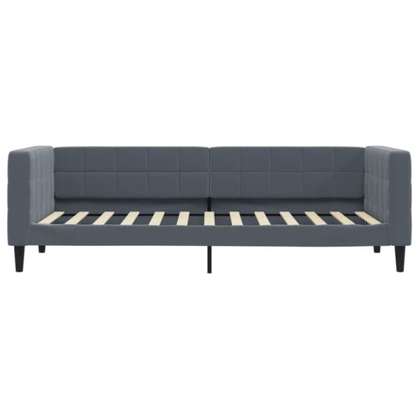 Dagbädd med madrass mörkgrå 80x200 cm sammet