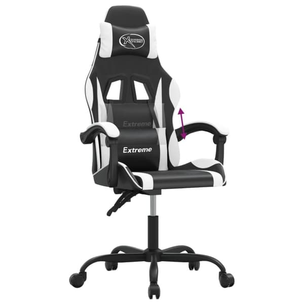 Gamingstol svart och vit konstläder