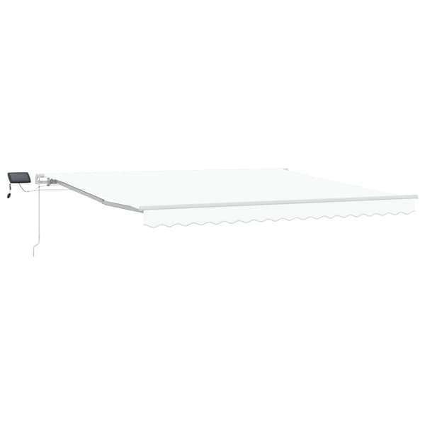 Utfällbar markis Vit 400 × 300 cm Tyger och Stål