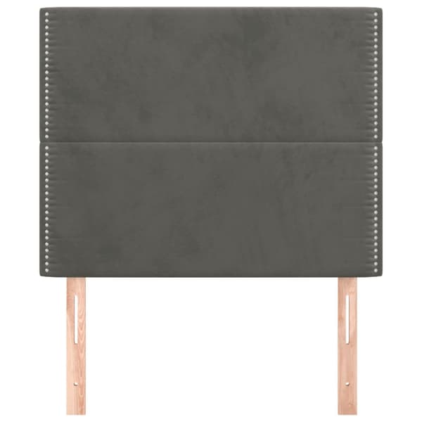 Sänggavel mörkgrå 90x5x118/128 cm sammet