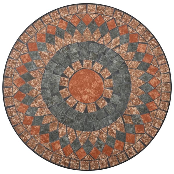 Mosaikbord orange/grå 60cm keramik