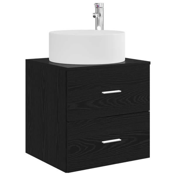 Badrumsmöbelset 3 st Svart 49,5 x 44,5 x 65,5 cm