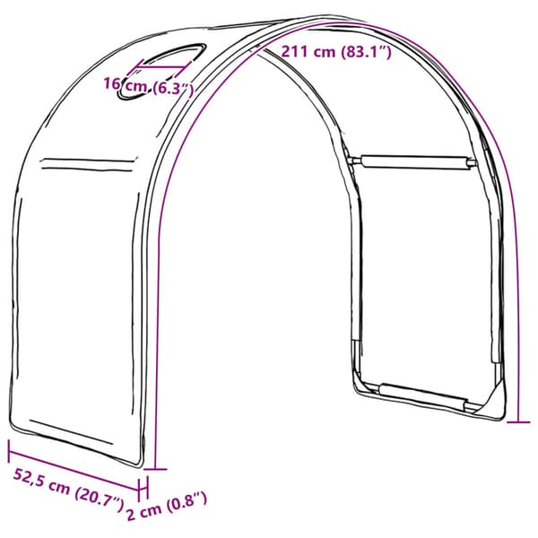 Sängtunnel 2 pcs Svart 211 x 52,5 x 2 cm Polyester