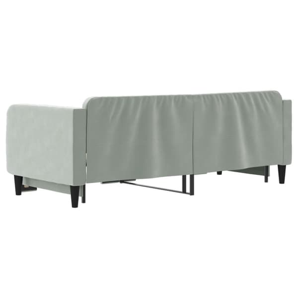 Dagbädd utdragbar ljusgrå 90x200 cm sammet