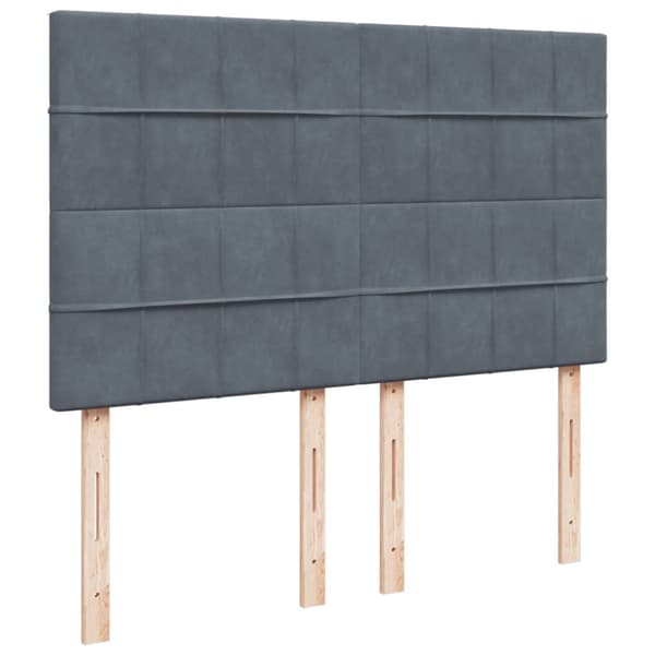 Ramsäng med madrass mörkgrå 140x200 cm sammet