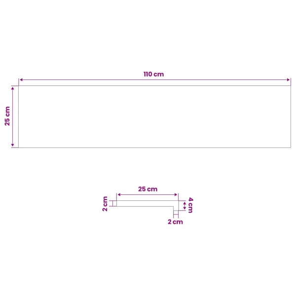 Fönsterbrädor 2 st Lackad 110 x 25 x 2 cm Massivt bokträ