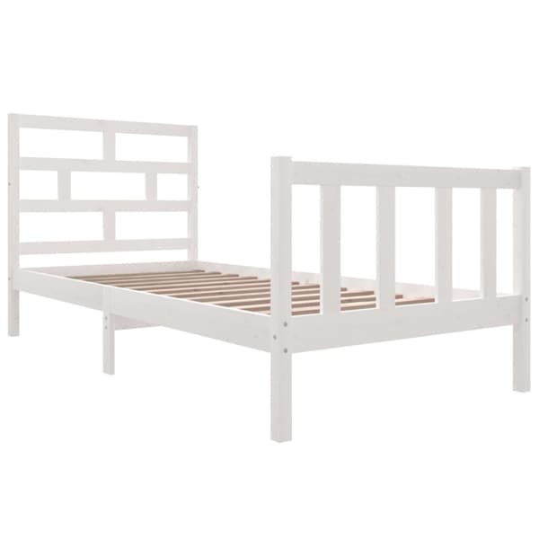 Sängram vit massiv furu 90x200 cm