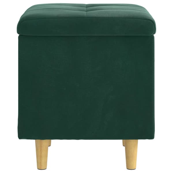 Ottoman med förvaring Mörkgrön 40 x 40 x 45 cm Sammet