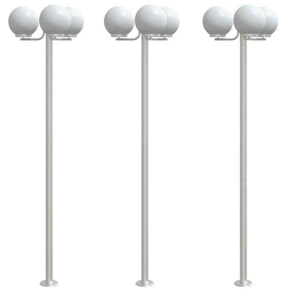 Utomhusgolvlampor 2 st silver 215 cm rostfritt stål