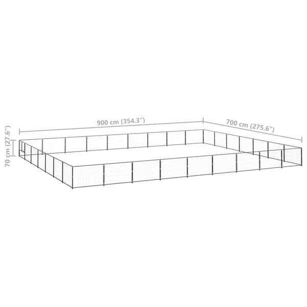 Hundgård svart 63 m² stål