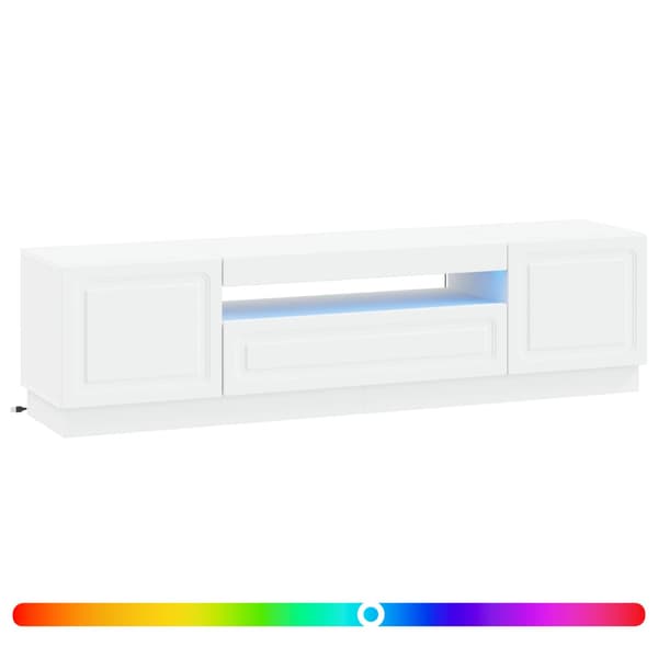 LED TV-skåp Vit Konstruerat trä