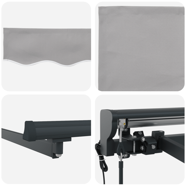 Markisram Ljusgrå 300 x 250 cm Polyester med PU-beläggning