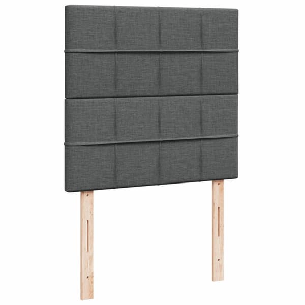 Ramsäng med madrass mörkgrå 90x190 cm tyg