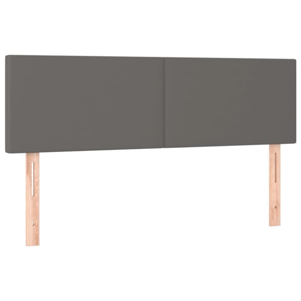 Ramsäng med bäddmadrass grå 140x190 cm konstläder
